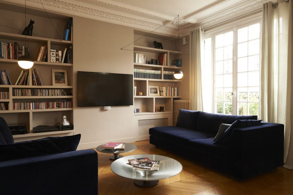 Réaménagement d’un duplex lumineux à Paris 16ᵉ – Architecture intérieure sur mesure
